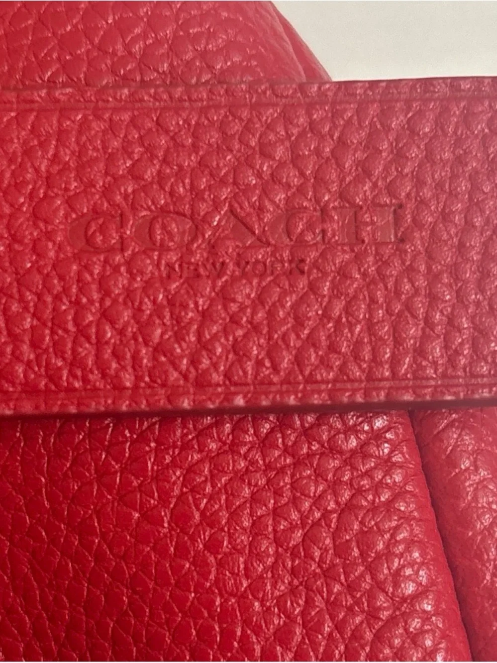 Coach Red Pebbled Leather Mini Backpack with Turn-Lock Front Pocket